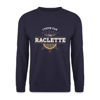J"peux pas J'ai raclette - Sweat-shirt Unisexe - marine - Devant - Alina (178cm) & Michal (187cm)