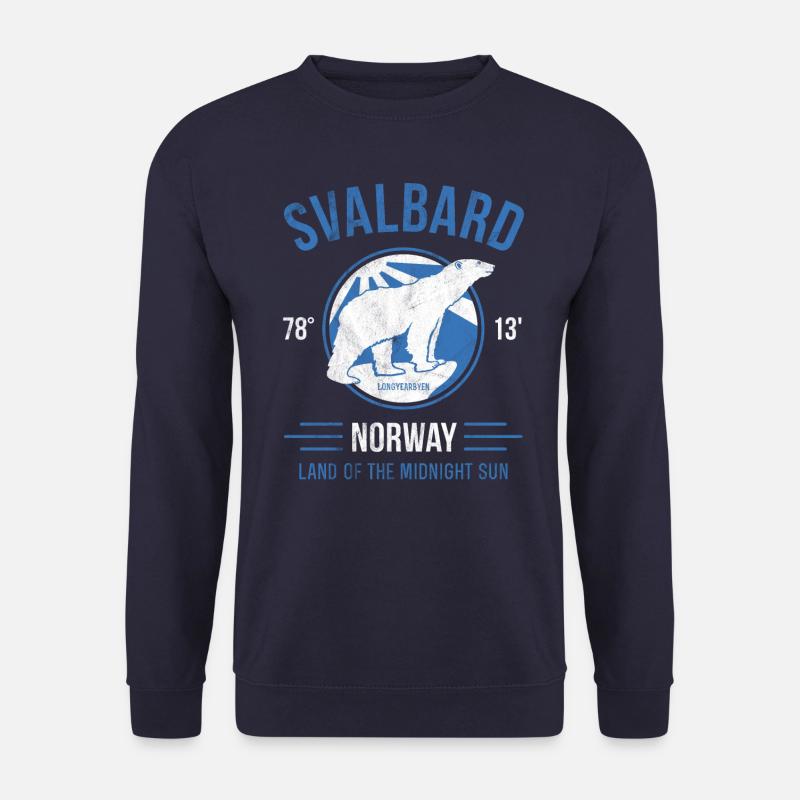 Svalbard Eisbär - Mitternachtssonne in Norwegen - Unisex Pullover - Navy
