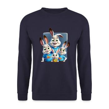 Cartoon Cartoon Family Happy - Unisex Sweatshirt - navy - Front - Alina (178cm) & Michal (187cm)