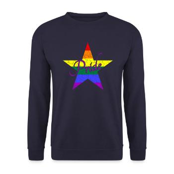 LGBTQ Pride Stern - Unisex Pullover - Navy - Vorne - Alina (178cm) & Michal (187cm)