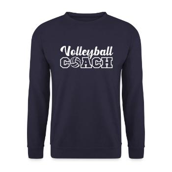 Volleyball coach Volleyballer Volleyballspiel - Unisex Pullover - Navy - Vorne - Alina (178cm) & Michal (187cm)
