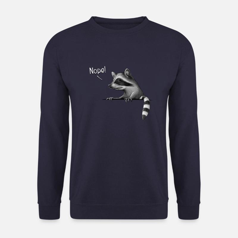 Nope! Frecher Waschbär Sarkastischer Raccoon - Unisex Pullover - Navy