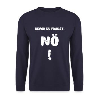 Bevor du fragst: (Nö-Edition) - Unisex Pullover - Navy - Vorne - Alina (178cm) & Michal (187cm)