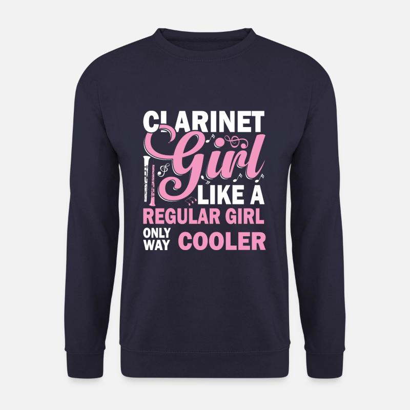 Clarinet Girl Funny Clarinet Player - Unisex Pullover - Navy