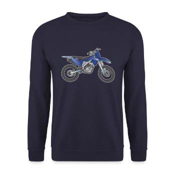 Blue Motocross motorcycle - Unisex Sweatshirt - navy - Front - Alina (178cm) & Michal (187cm)