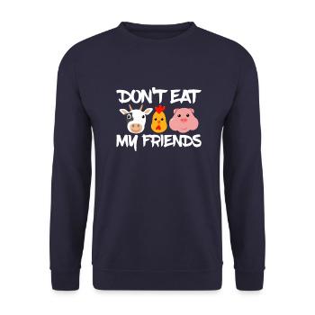 Vegan Vegetarierin Vegetarier Tierschutz Tiere - Unisex Pullover - Navy - Vorne - Alina (178cm) & Michal (187cm)
