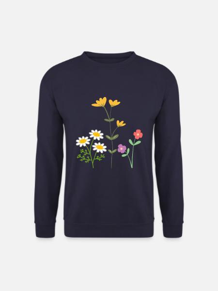Flowers Blumen - Unisex Pullover - Navy