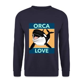 Orca Love Cute Orca Gift T-shirt - Sweat-shirt Unisexe - marine - Devant - Alina (178cm) & Michal (187cm)