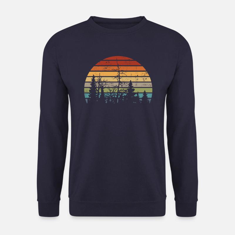 Retrocolor - Natur - Bäume - Wald - Vintage Logo - Unisex Pullover - Navy