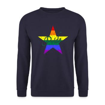 LGBTQ Pride Stern - Unisex Pullover - Navy - Vorne - Alina (178cm) & Michal (187cm)