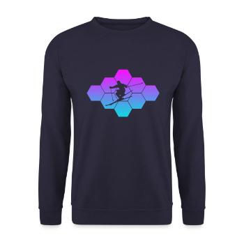 skiing - Unisex Pullover - Navy - Vorne - Alina (178cm) & Michal (187cm)
