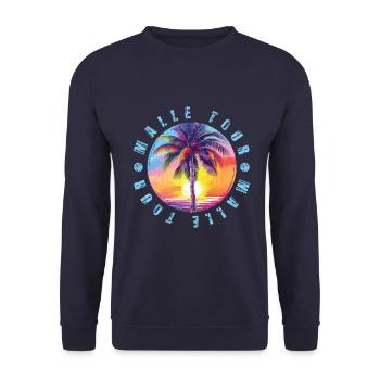 Malle Tour Bunt - Unisex Pullover - Navy - Vorne - Alina (178cm) & Michal (187cm)