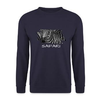 Safari Zebra - Unisex Pullover - Navy - Vorne - Alina (178cm) & Michal (187cm)