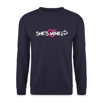 She's mine - Unisex Pullover - Navy - Vorne - Alina (178cm) & Michal (187cm)