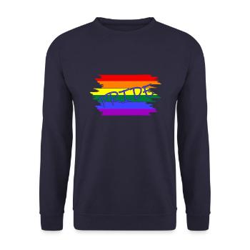 lgbtq pride month - Unisex Pullover - Navy - Vorne - Alina (178cm) & Michal (187cm)