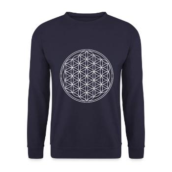 Flower of Life - Unisex Sweatshirt - navy - Front - Alina (178cm) & Michal (187cm)