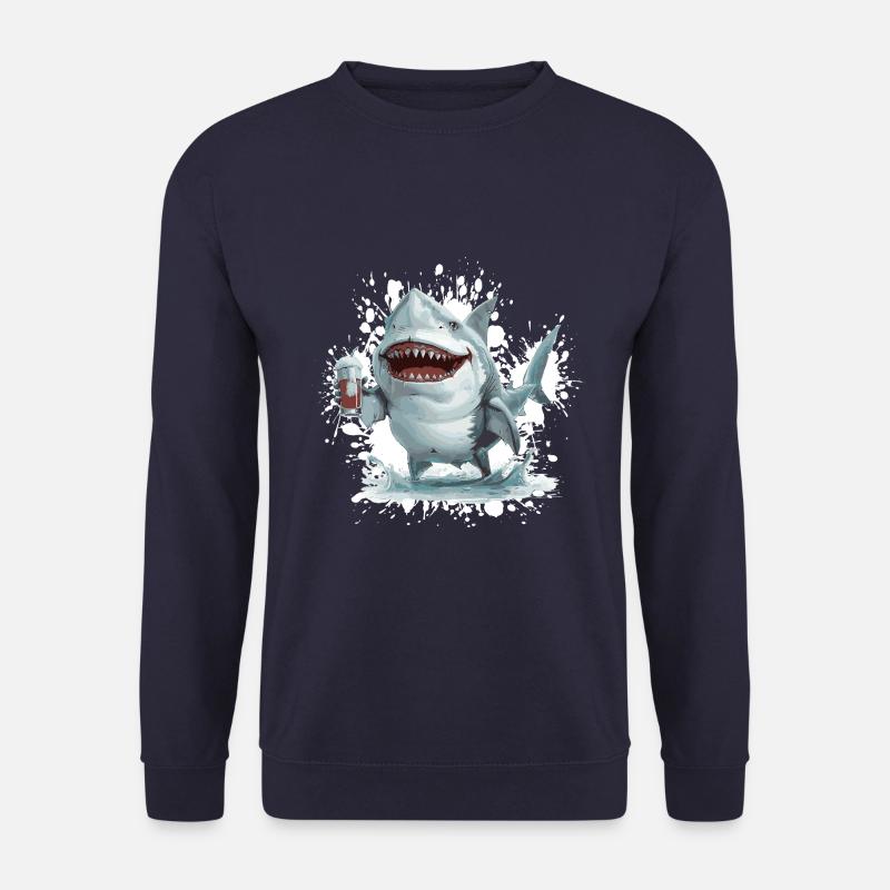 Shark Beer Funny - Unisex Sweatshirt - navy