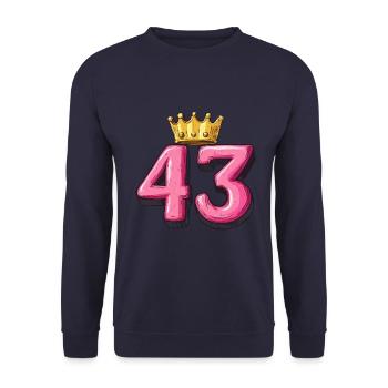 43 Number Krone - Unisex Sweatshirt - navy - Front - Alina (178cm) & Michal (187cm)