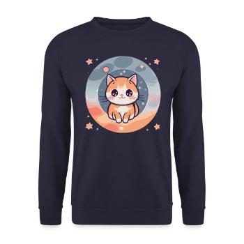 Kätzchen Niedlichkeit #1 - Unisex Pullover - Navy - Vorne - Alina (178cm) & Michal (187cm)