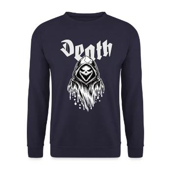 Halloween, Streetwear, Geist - Unisex Pullover - Navy - Vorne - Alina (178cm) & Michal (187cm)