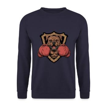 Hund Boxer MMA Logo - Unisex Pullover - Navy - Vorne - Alina (178cm) & Michal (187cm)