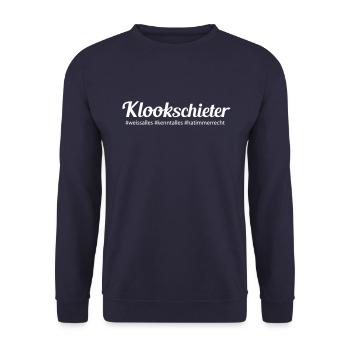 Klookschieter - Unisex Sweatshirt - navy - Front - Alina (178cm) & Michal (187cm)