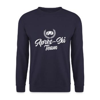 Après Ski Team Ski Goggles Celebrations - Unisex Sweatshirt - navy - Front - Alina (178cm) & Michal (187cm)