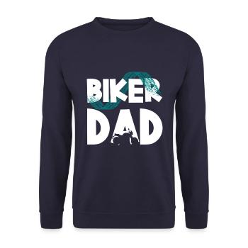 Biker dad gift motorcycle best dad - Unisex Sweatshirt - navy - Front - Alina (178cm) & Michal (187cm)
