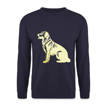 Golden Retriever Hund Silhouette - Unisex Pullover - Navy - Vorne - Alina (178cm) & Michal (187cm)