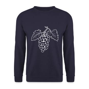 Weintrauben Symbol - Unisex Pullover - Navy - Vorne - Alina (178cm) & Michal (187cm)