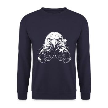 Adler Boxen Kämpfer MMA - Unisex Pullover - Navy - Vorne - Alina (178cm) & Michal (187cm)