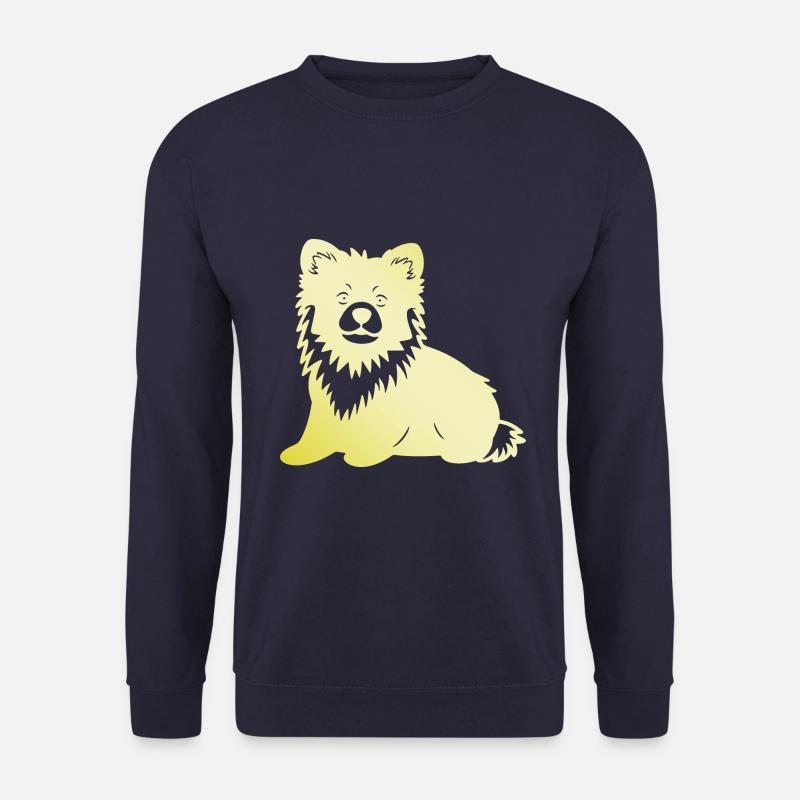 Zwergspitz Hund Silhouette Pomeranian - Unisex Pullover - Navy