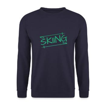 skiing - Unisex Pullover - Navy - Vorne - Alina (178cm) & Michal (187cm)