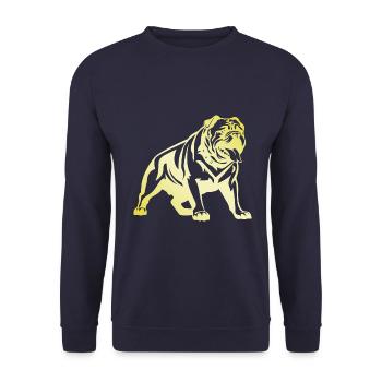 Bulldog Dog Silhouette - Unisex Sweatshirt - navy - Front - Alina (178cm) & Michal (187cm)