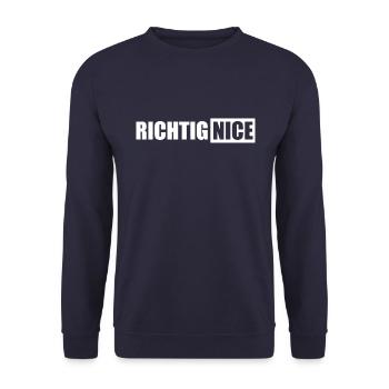 Richtig nice Design - Unisex Pullover - Navy - Vorne - Alina (178cm) & Michal (187cm)