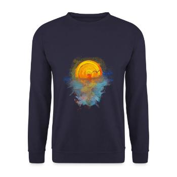 sunrise - Unisex Sweatshirt - navy - Front - Alina (178cm) & Michal (187cm)