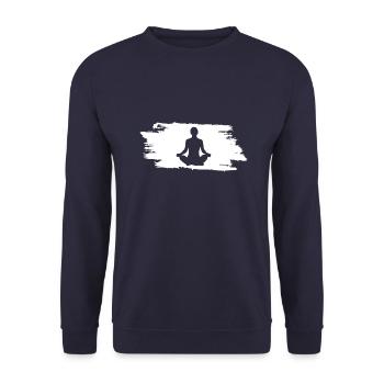 Yoga Namaste - Unisex Pullover - Navy - Vorne - Alina (178cm) & Michal (187cm)