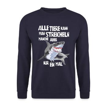 Hai Fisch - Unisex Pullover - Navy - Vorne - Alina (178cm) & Michal (187cm)
