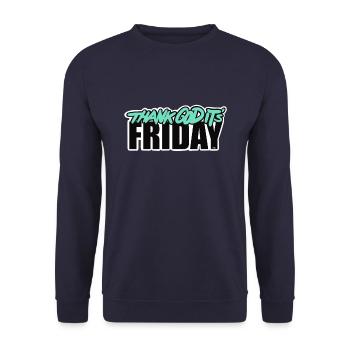 TGIF Thank God it’s Friday ! Vendredi week-jour - Sweat-shirt Unisexe - marine - Devant - Alina (178cm) & Michal (187cm)