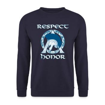 Respect and Honor Sparta Symbol - Sweat-shirt Unisexe - marine - Devant - Alina (178cm) & Michal (187cm)