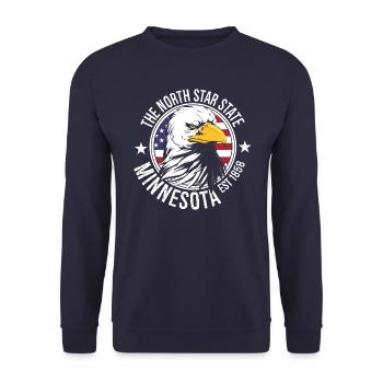 Minnesota - Unisex Pullover - Navy - Vorne - Alina (178cm) & Michal (187cm)