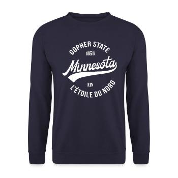 Minnesota - Unisex Sweatshirt - navy - Front - Alina (178cm) & Michal (187cm)