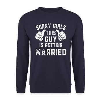 The Groom - Der Bräutigam - Unisex Pullover - Navy - Vorne - Alina (178cm) & Michal (187cm)