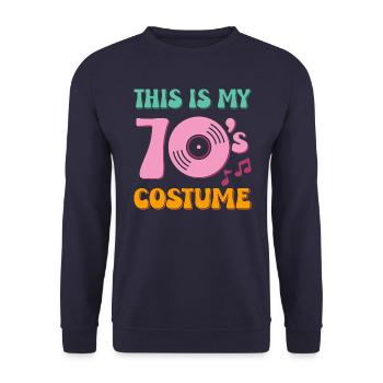 Das ist mein 70er Jahre Kostüm - Unisex Pullover - Navy - Vorne - Alina (178cm) & Michal (187cm)