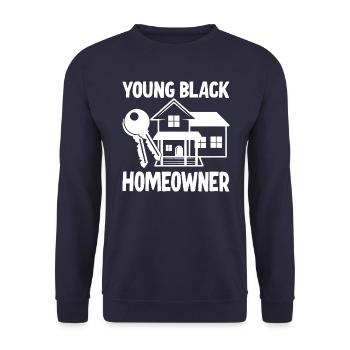 Young Black Homeowner - Unisex Sweatshirt - navy - Front - Alina (178cm) & Michal (187cm)