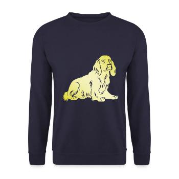 Cocker Spaniel Hund Silhouette - Unisex Pullover - Navy - Vorne - Alina (178cm) & Michal (187cm)