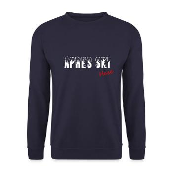 Après Ski Party Design Apres Skihase - Unisex Pullover - Navy - Vorne - Alina (178cm) & Michal (187cm)