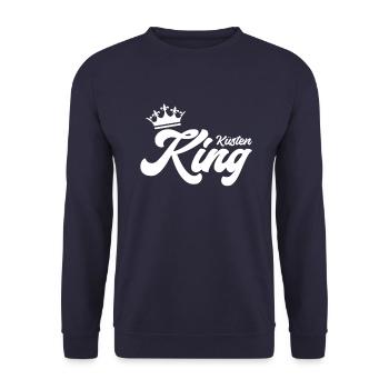 Der Küstenkönig trägt Krone - Unisex Pullover - Navy - Vorne - Alina (178cm) & Michal (187cm)