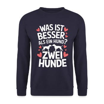 Hund Hunde Haustier Lustige Sprüche - Unisex Pullover - Navy - Vorne - Alina (178cm) & Michal (187cm)