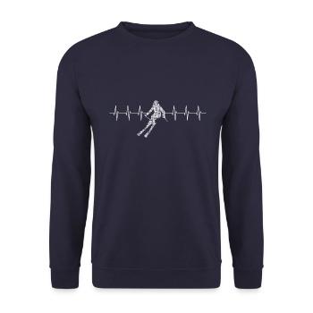 skiing ski geschenk - Unisex Pullover - Navy - Vorne - Alina (178cm) & Michal (187cm)
